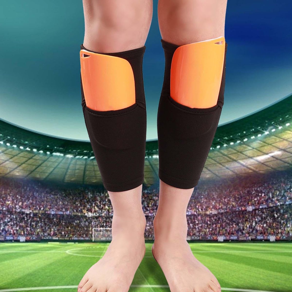 Kids Football Shin Guards, Leg Performance Support Sock
