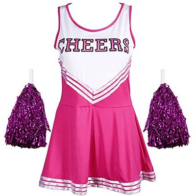 Women's Schooirls Musical Party Halloween Party Cheerleader Costume Fancy Dress Uniform Outfit Team Sport With Pom Poms