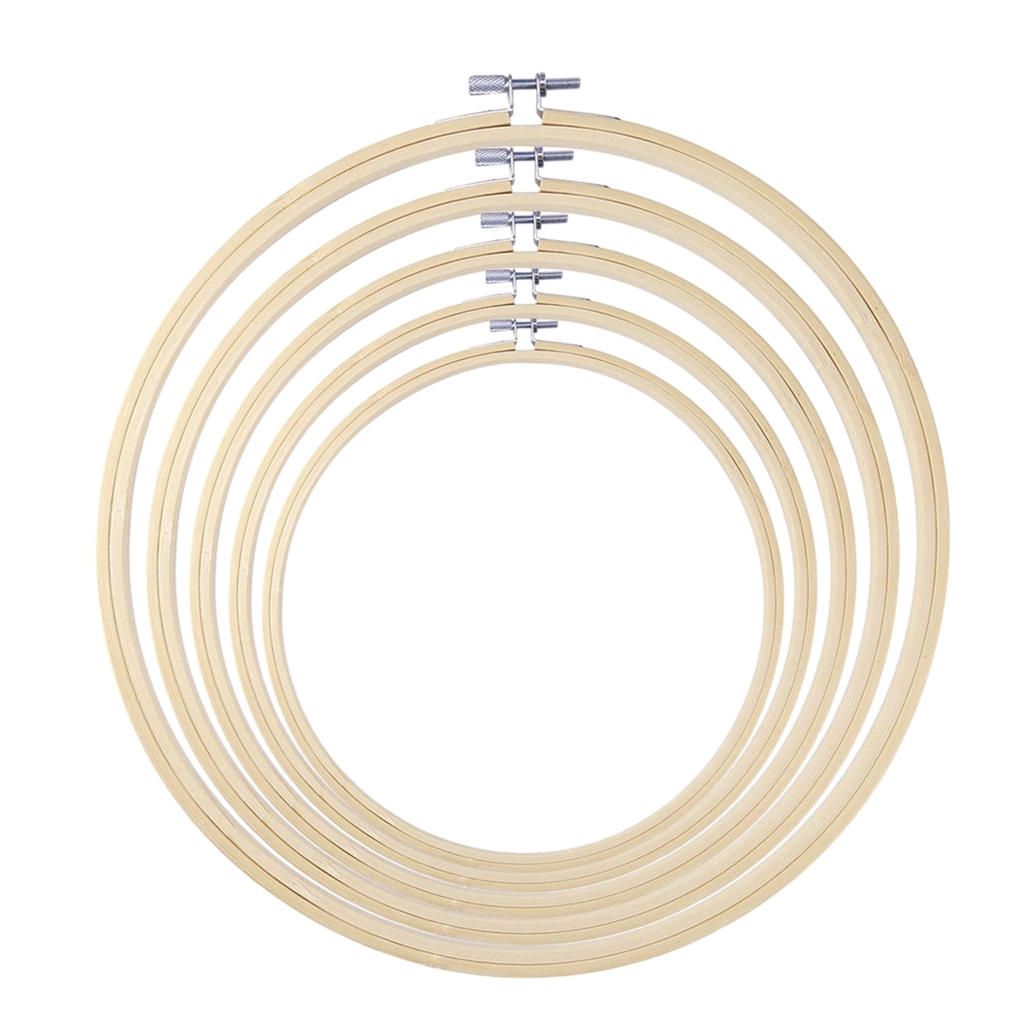 5pcs Mixed Size Round Cross Stitch Hoop For Cross-Stitch