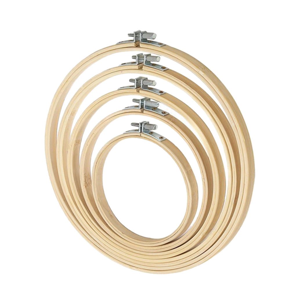 5pcs Mixed Size Round Cross Stitch Hoop For Cross-Stitch