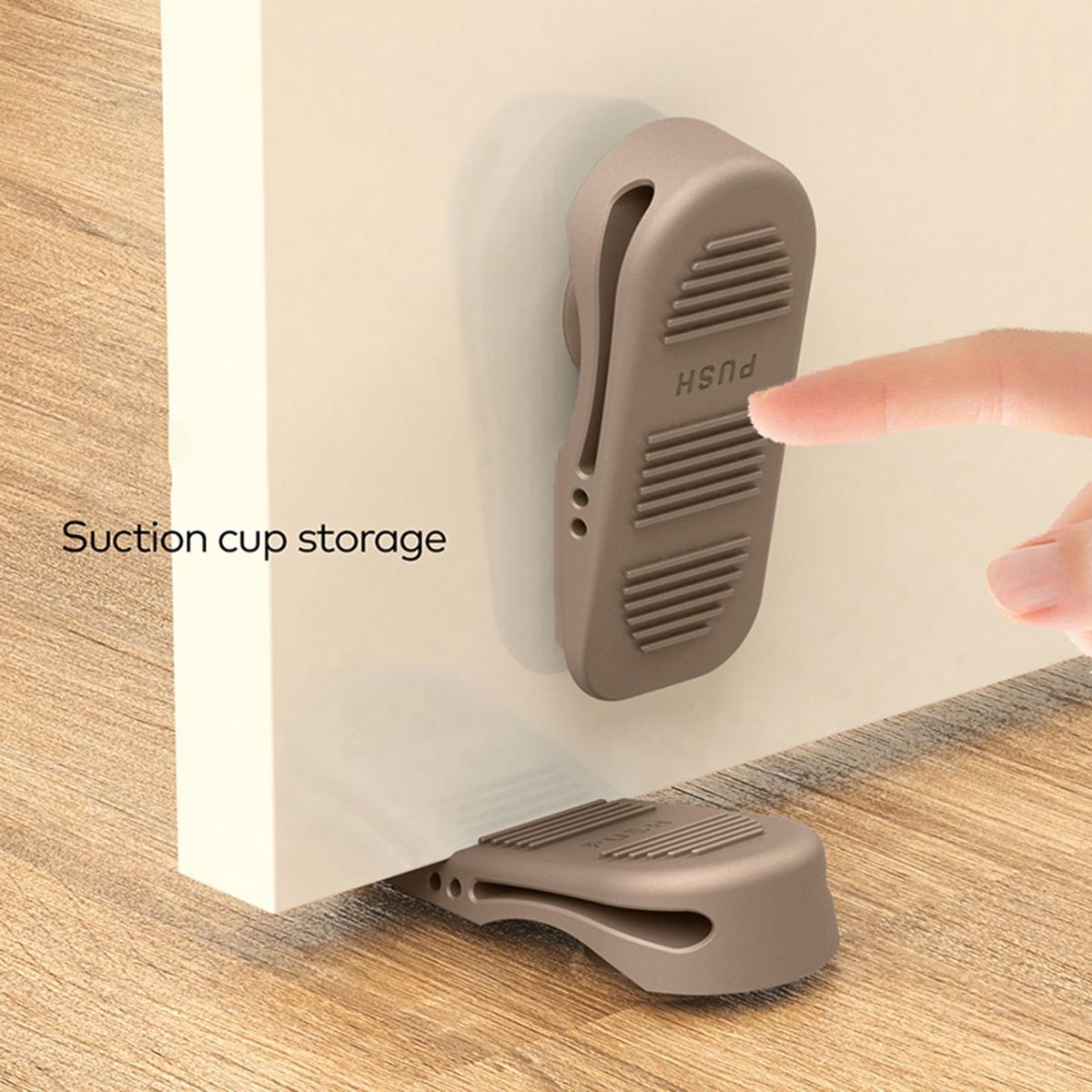 Door Stop Wedge Suction Cup Door Stopper Dark Coffee