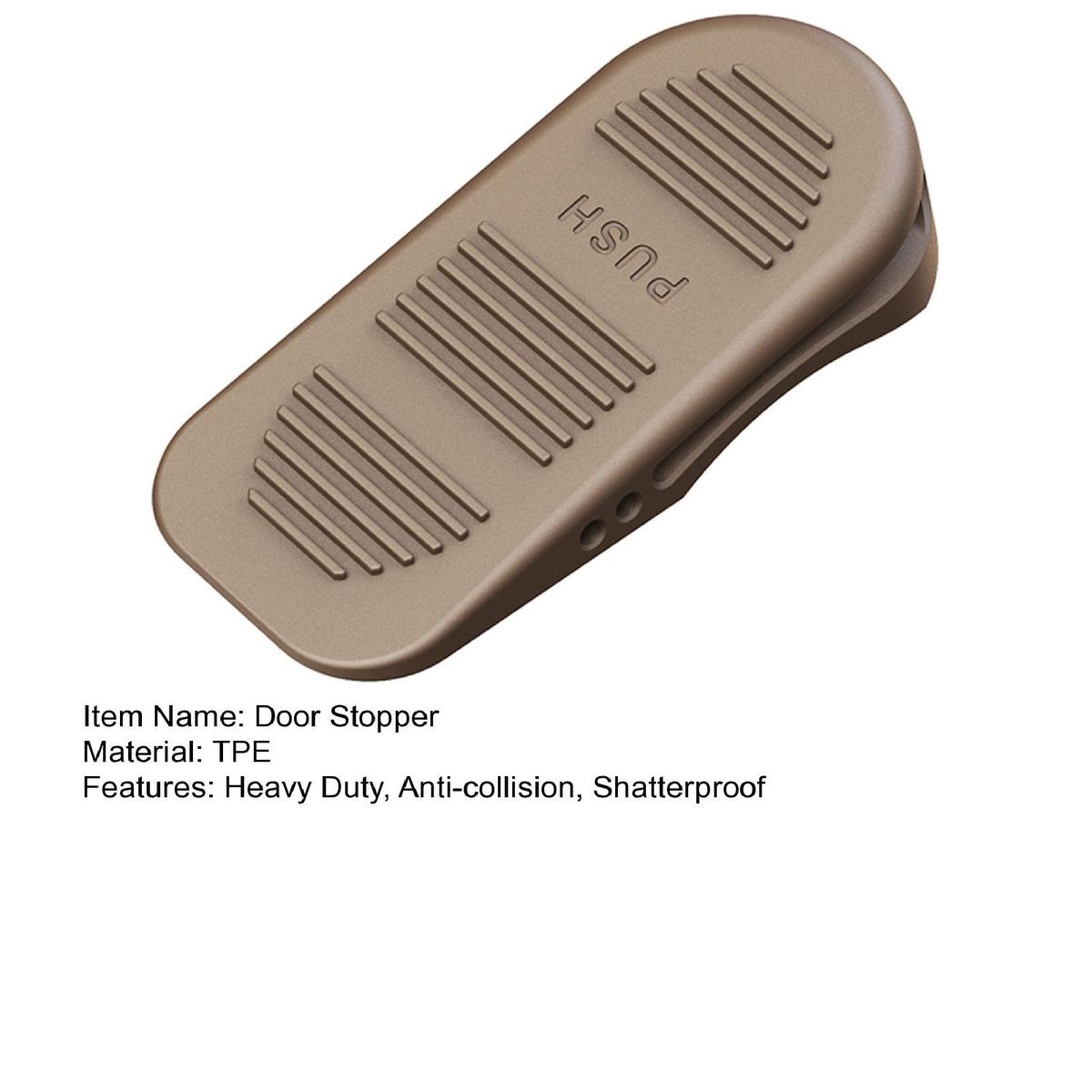 Door Stop Wedge Suction Cup Door Stopper Dark Coffee