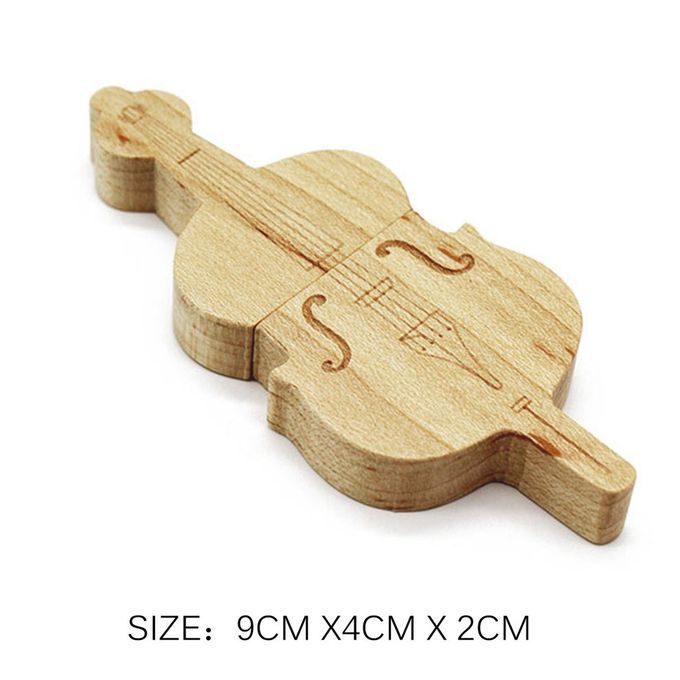 Reative Maple Wood Pen Drive Violin Shaped USB2.0 Flash Drive Memory Sti K-wood Color-32G
