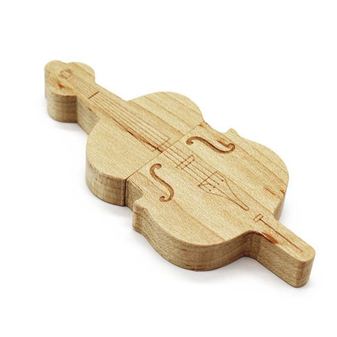 Reative Maple Wood Pen Drive Violin Shaped USB2.0 Flash Drive Memory Sti K-wood Color-32G