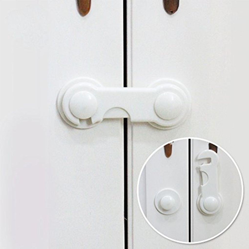 Plastic Baby Safety Lock Door Drawers Wardrobe Toddler Kids Safety Cover Closet Door Latch