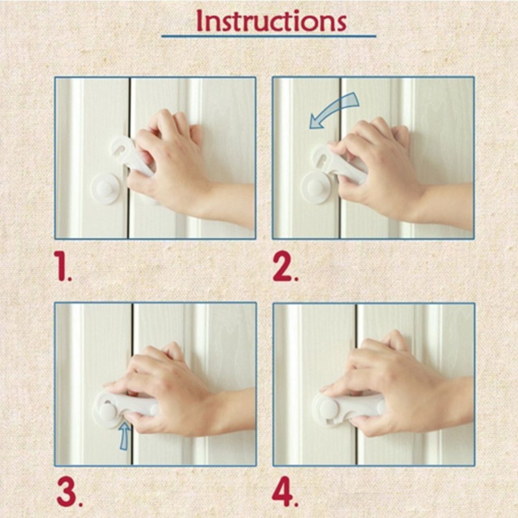 Plastic Baby Safety Lock Door Drawers Wardrobe Toddler Kids Safety Cover Closet Door Latch