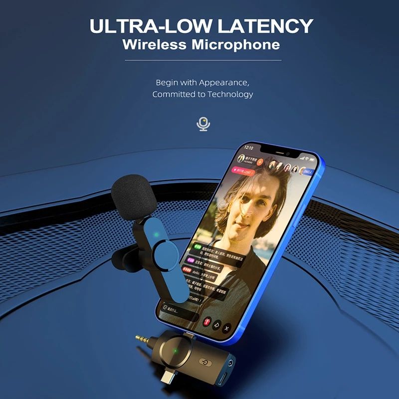 3 In 1 Lavalier Microphone Plug And Play 3.5mm Smart Noise Cancelling 120m Wireless Transmission Wireless Microphone