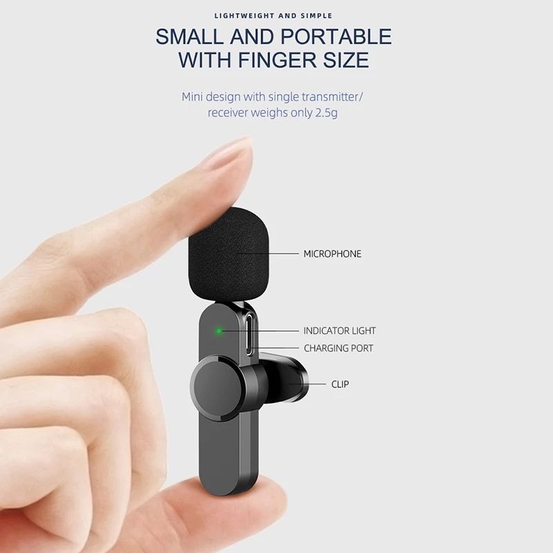 3 In 1 Lavalier Microphone Plug And Play 3.5mm Smart Noise Cancelling 120m Wireless Transmission Wireless Microphone