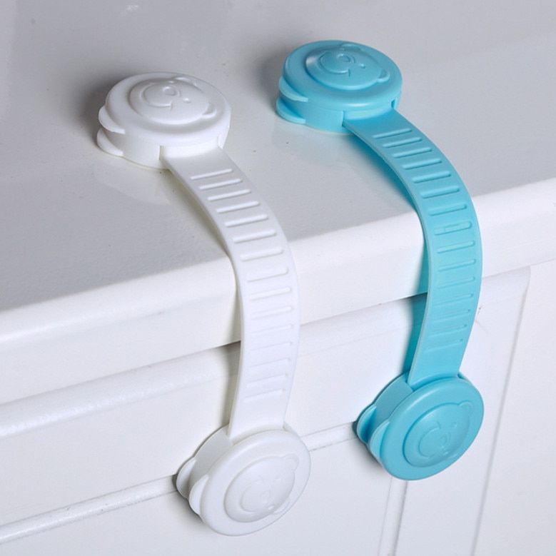 2pcs Child Safety Lock Adjustable Lock Baby Protection Baby Anti-pinch Multi-function Refrigerator Cabinet Door Cupboard Toilet