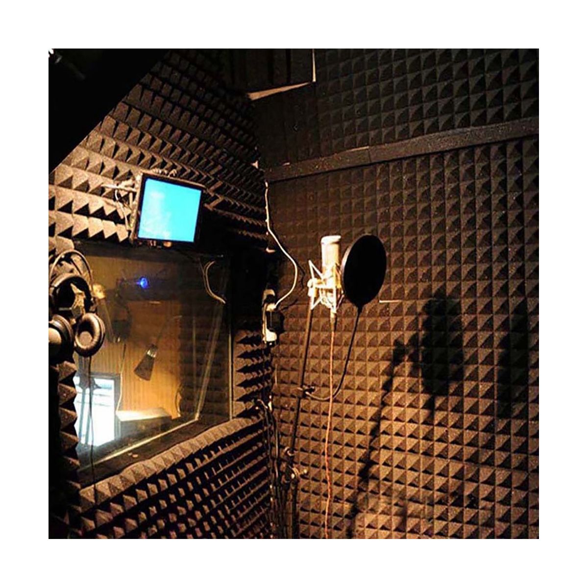 Acoustic Foam Panels 12 Pcs Soundproof Wall Panels 30x30x5cm High Density Sound Absorbing Panel for Walls White