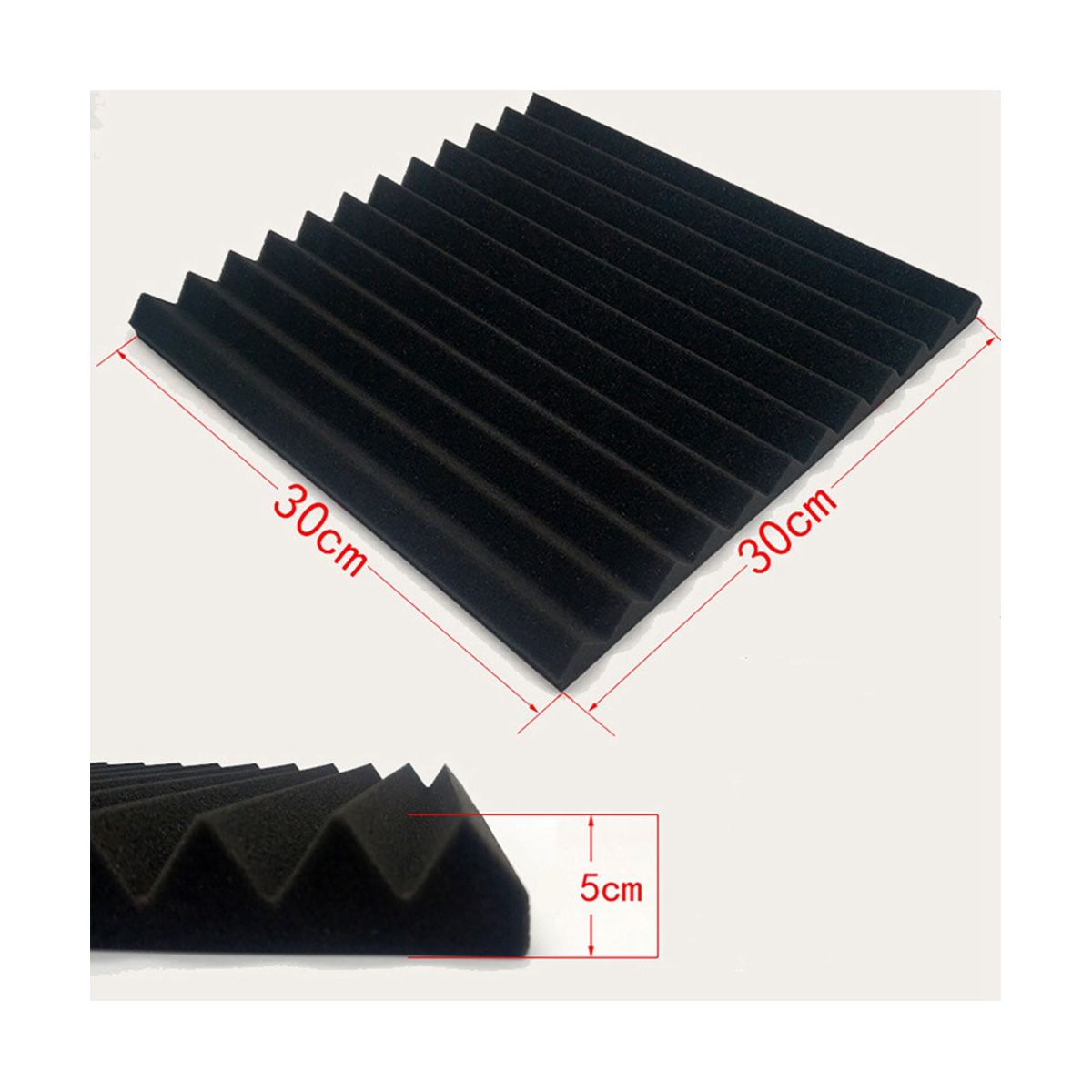 Acoustic Foam Panels 12 Pcs Soundproof Wall Panels 30x30x5cm High Density Sound Absorbing Panel for Walls White