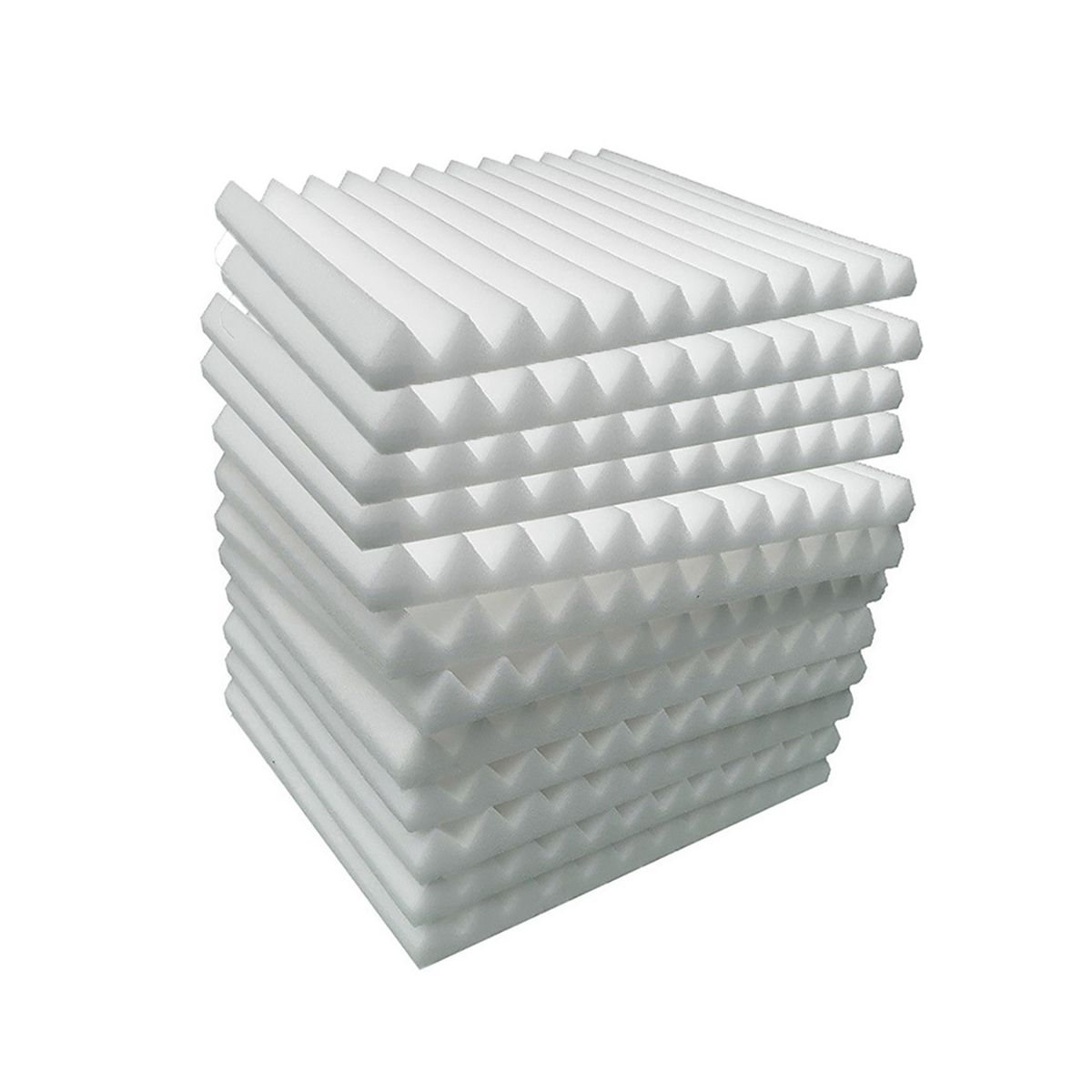 Acoustic Foam Panels 12 Pcs Soundproof Wall Panels 30x30x5cm High Density Sound Absorbing Panel for Walls White