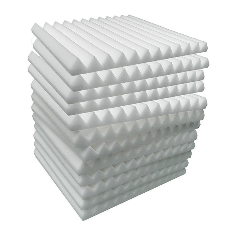 Acoustic Foam Panels 12 Pcs Soundproof Wall Panels 30x30x5cm High Density Sound Absorbing Panel for Walls White