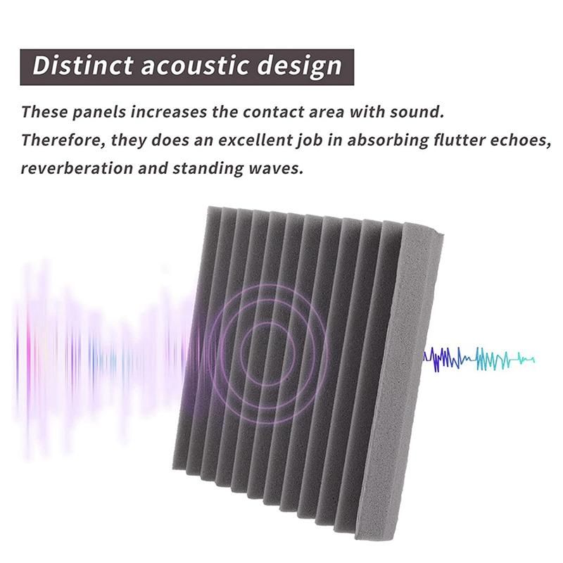 Acoustic Foam Panels 12 Pcs Soundproof Wall Panels 30x30x5cm High Density Sound Absorbing Panel for Walls White