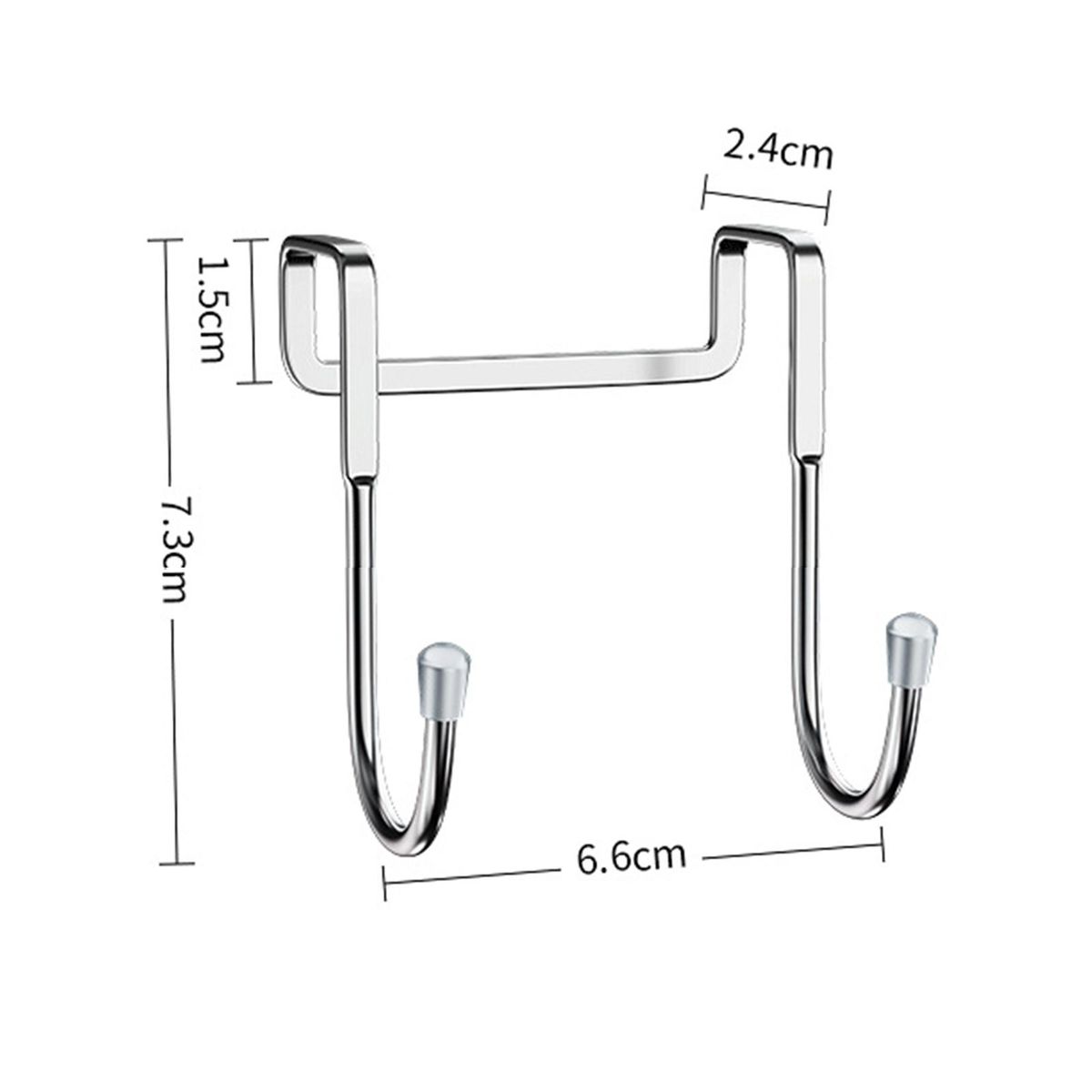 Stainless Steel S-shape Double Hook Versatile Door Hanger for Kitchen Silver