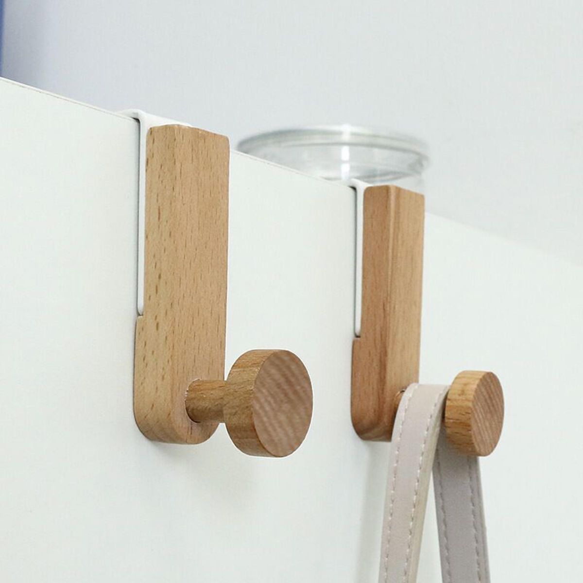 Door Back Hanger Cabinet Behind Door Storage Hanger Hook Wooden Color