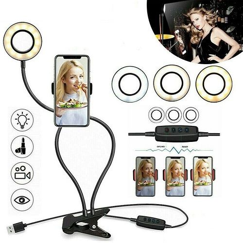 Live Stream Studio Ring Light With Mobile Phone Holder Stand