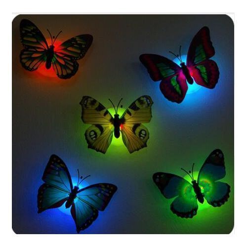 6 Pcs Glowing Butterfly Night LED Wall Stickers