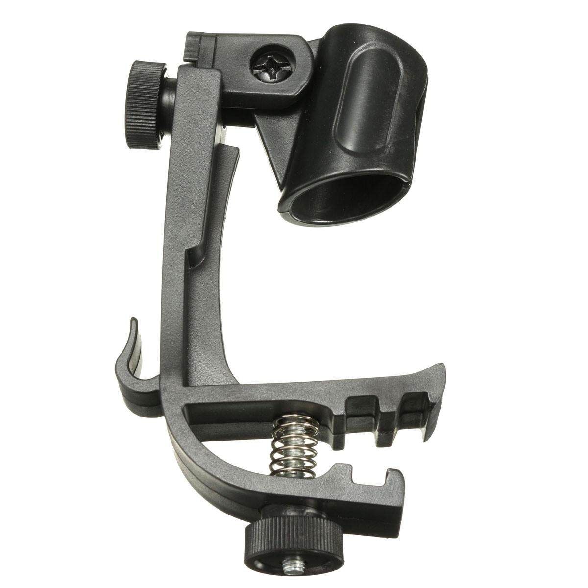 2X Adjustable Clip On Drum Rim Shock Mount Microphone Mic Clamp Holder (2-Pack)