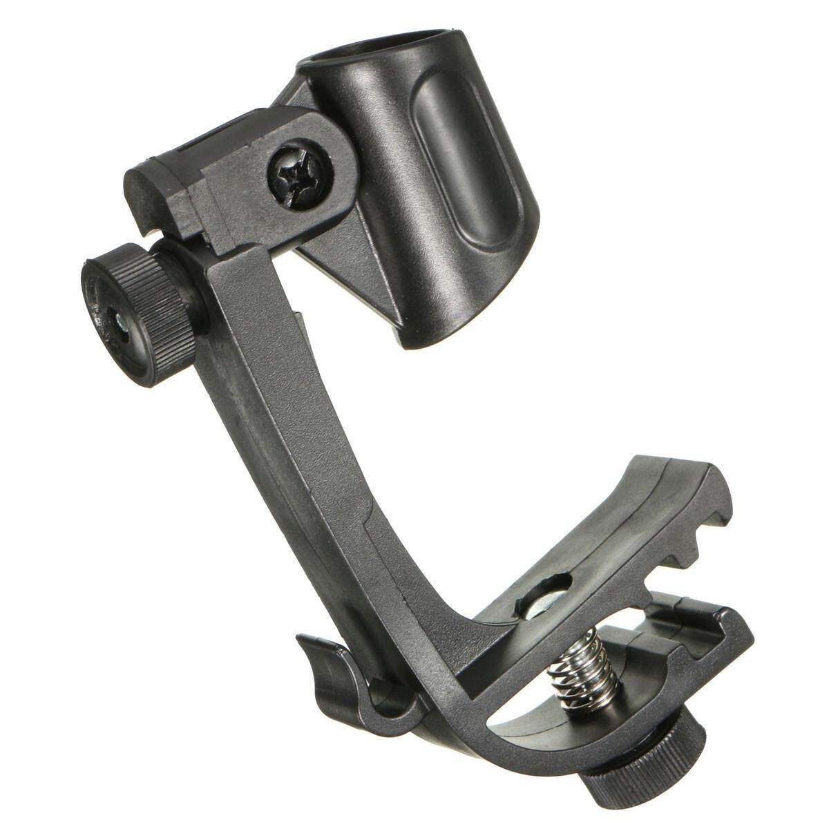 2X Adjustable Clip On Drum Rim Shock Mount Microphone Mic Clamp Holder (2-Pack)