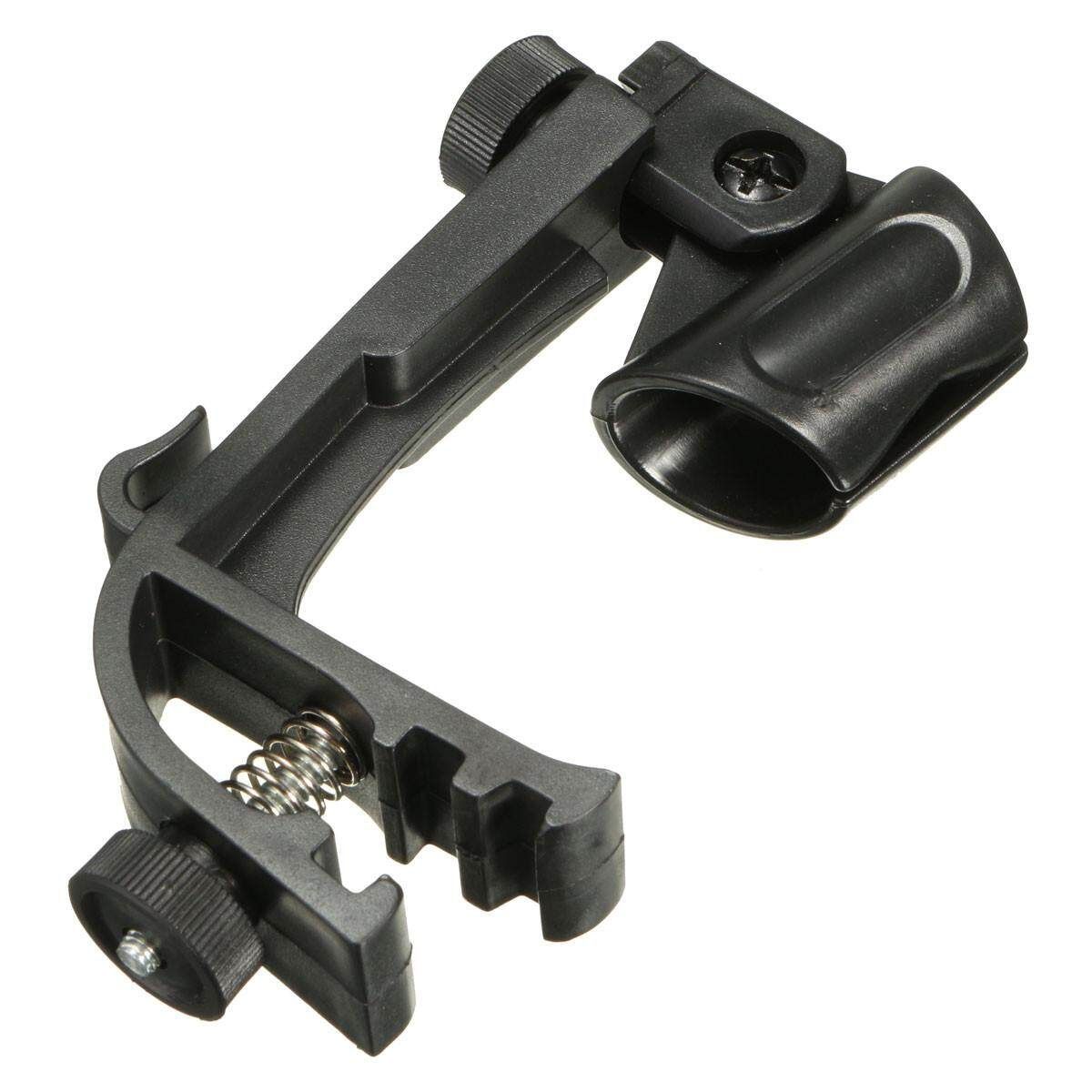 2X Adjustable Clip On Drum Rim Shock Mount Microphone Mic Clamp Holder (2-Pack)