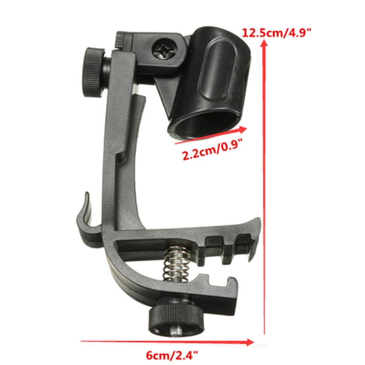 2X Adjustable Clip On Drum Rim Shock Mount Microphone Mic Clamp Holder (2-Pack)