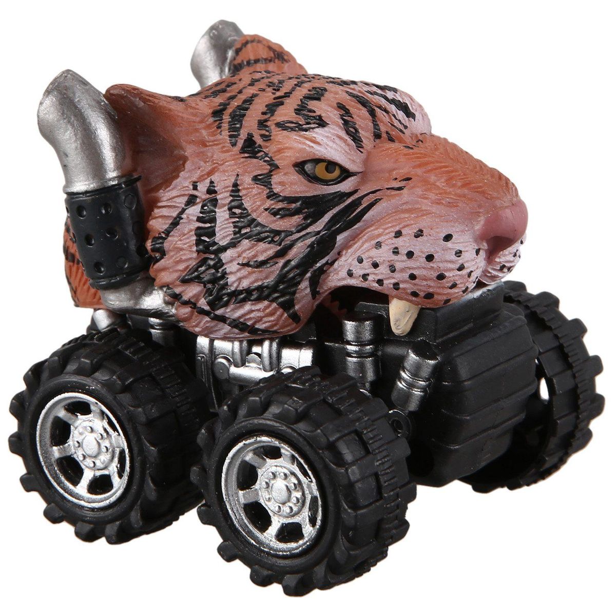 Mini Vehicle Animal Pull Back Cars With Big Tire Wheel Creative Gifts For Kids Animal Style Car Model Mini Toy Car Siberian Tigers