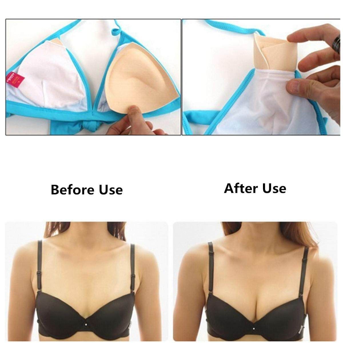 2PCS Foam Top Push Up Bra Pads Insert Sponge Enhancers Bikini SwimWear