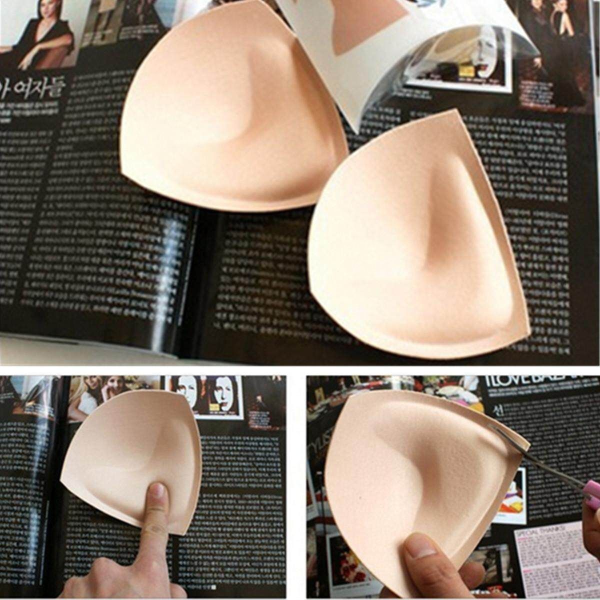 2PCS Foam Top Push Up Bra Pads Insert Sponge Enhancers Bikini SwimWear