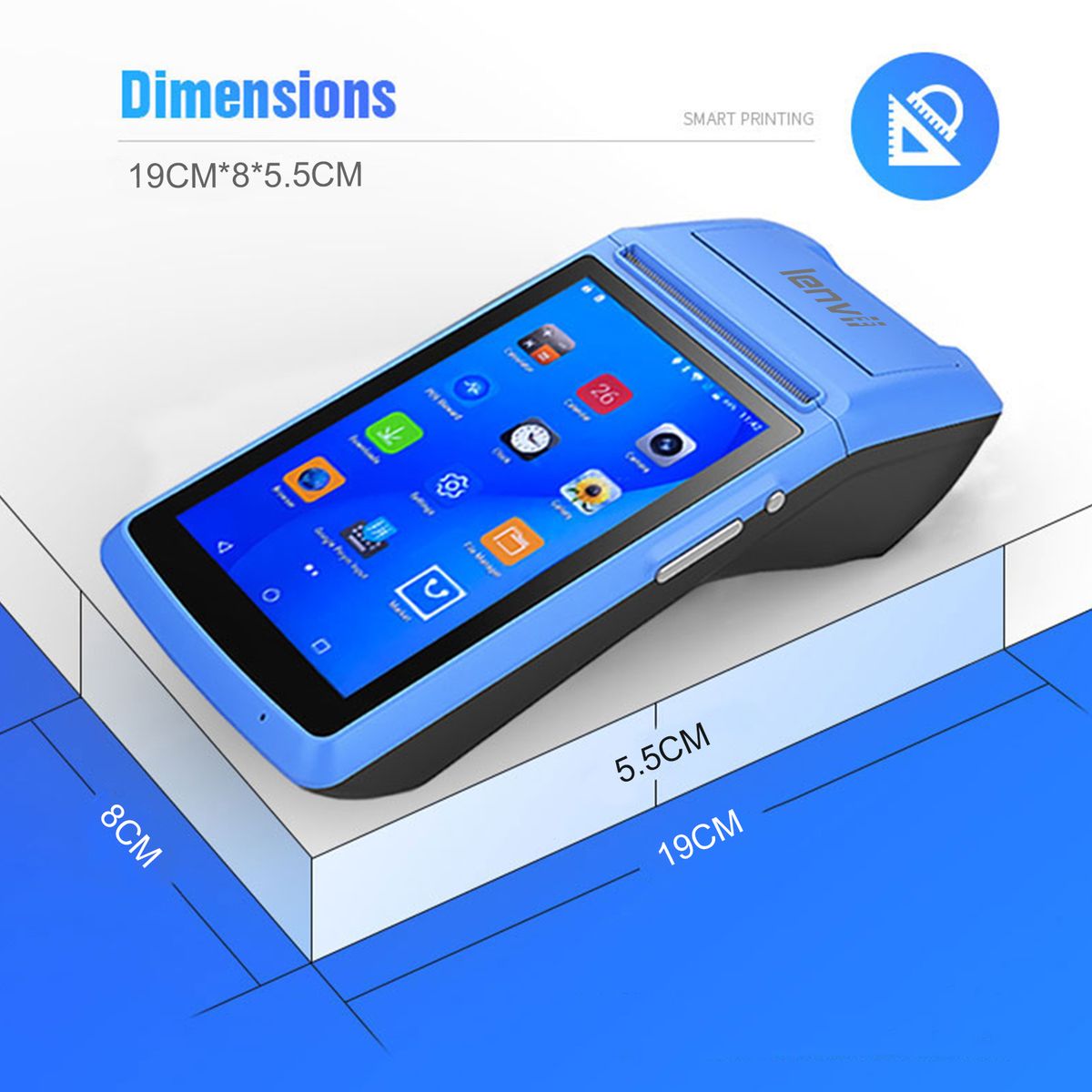 M296B Portable Bluetooth Android POS Machine Barcode Scanner 1D/2D Receipt Printer Touch Screenortable Bluetooth Android POS Machine Barcode Scanner 1D/2D Receipt Printer Touch Screen