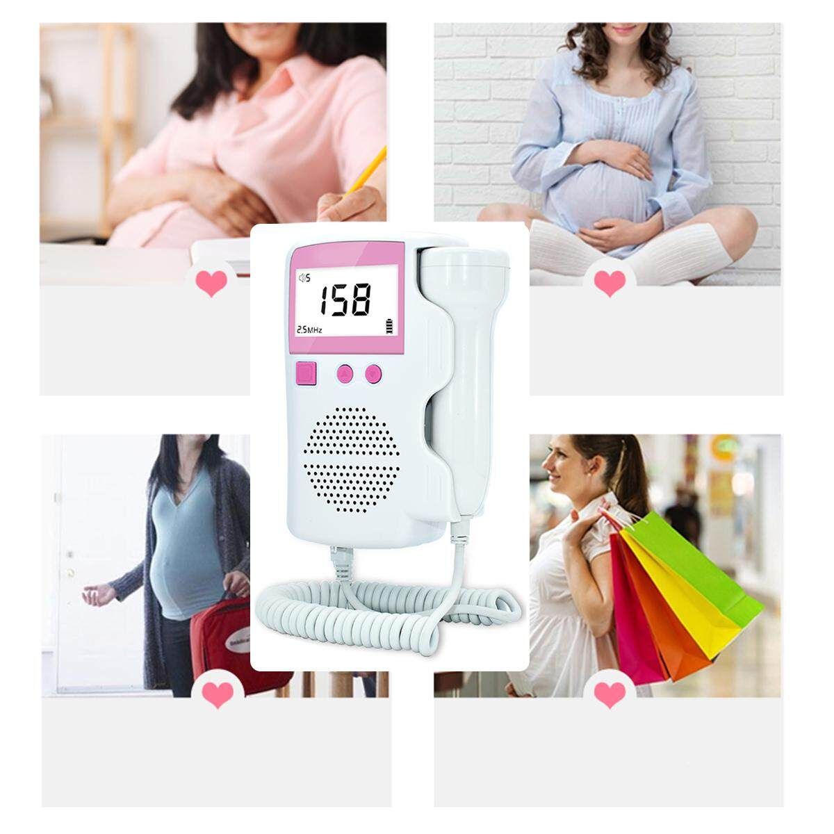 Heart Rate Pocket Fetal Doppler Ultrasound Baby Prenatal Scan Probe Heartbeat Sound Detector Accuracy ±2BPM