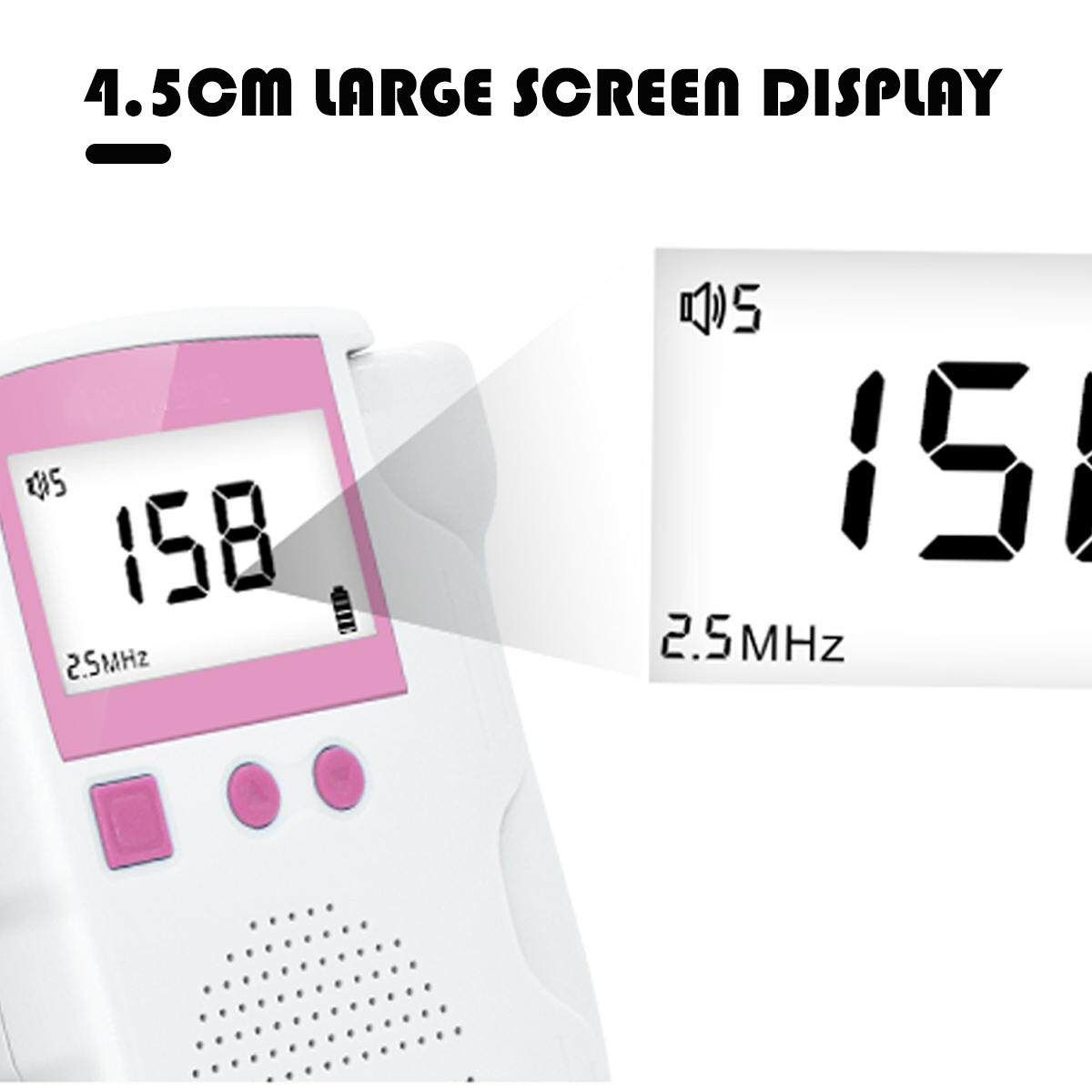 Heart Rate Pocket Fetal Doppler Ultrasound Baby Prenatal Scan Probe Heartbeat Sound Detector Accuracy ±2BPM