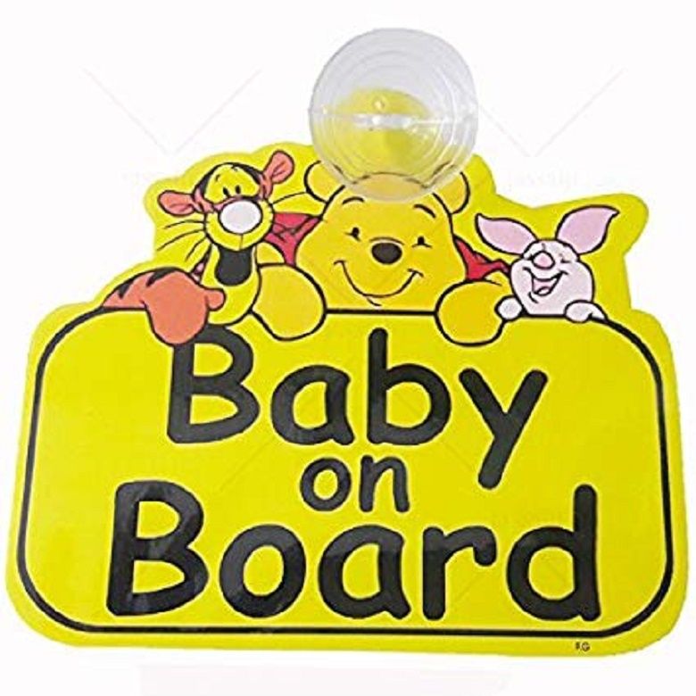 Baby On Board Car Safety Caution Driving Sign - Yellow