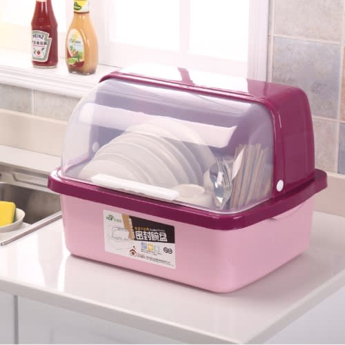 Plastic Plate Rack With Cover