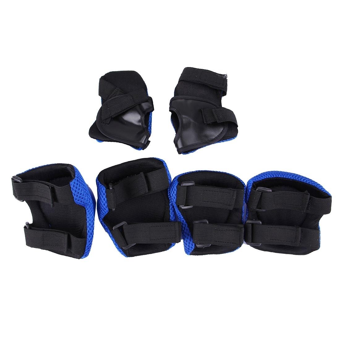 6 In 1 Roller Skate Knee & Elbow & Wrist Pads Protective Gear Sets(Dark Blue)
