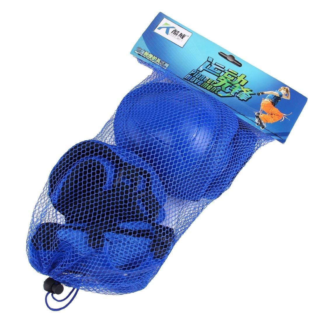 6 In 1 Roller Skate Knee & Elbow & Wrist Pads Protective Gear Sets(Dark Blue)