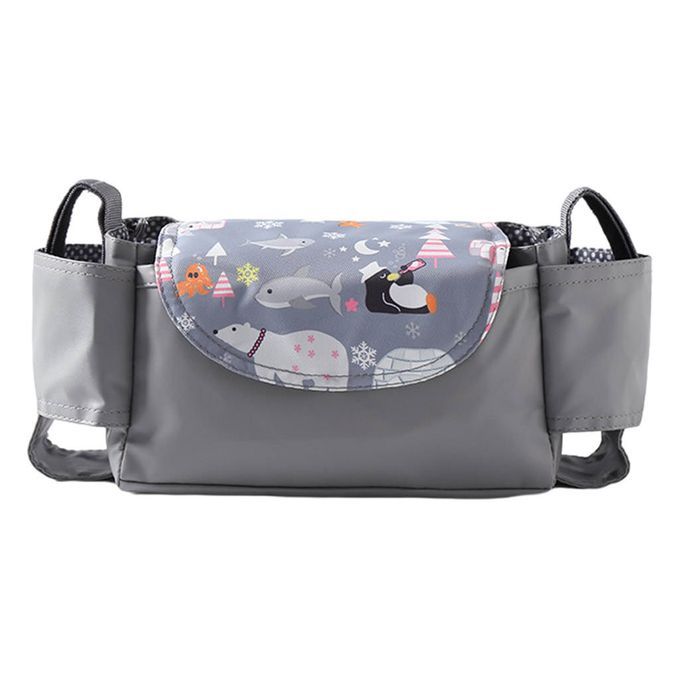Baby Stroller Organizer Large Space Phone Bottle Cup Holder Bags Bear