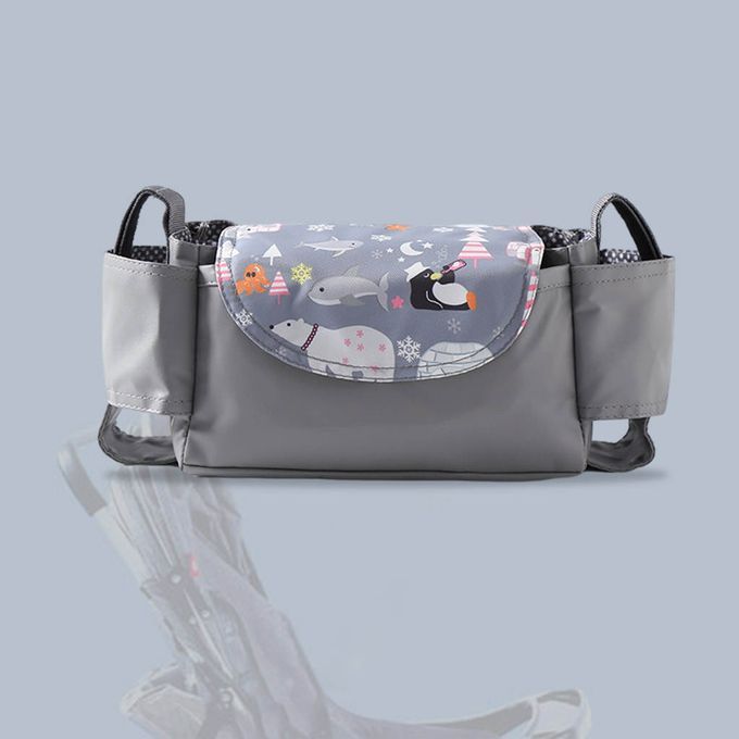 Baby Stroller Organizer Large Space Phone Bottle Cup Holder Bags Bear