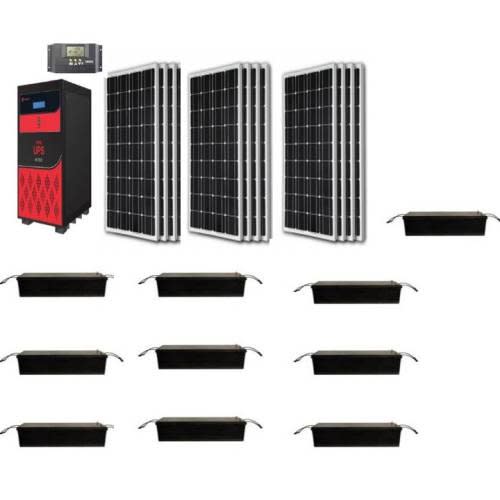 7.5kva 120v Solar Set With 10 Of 100amps Batteries And 15 Of 200watts Solar Panels