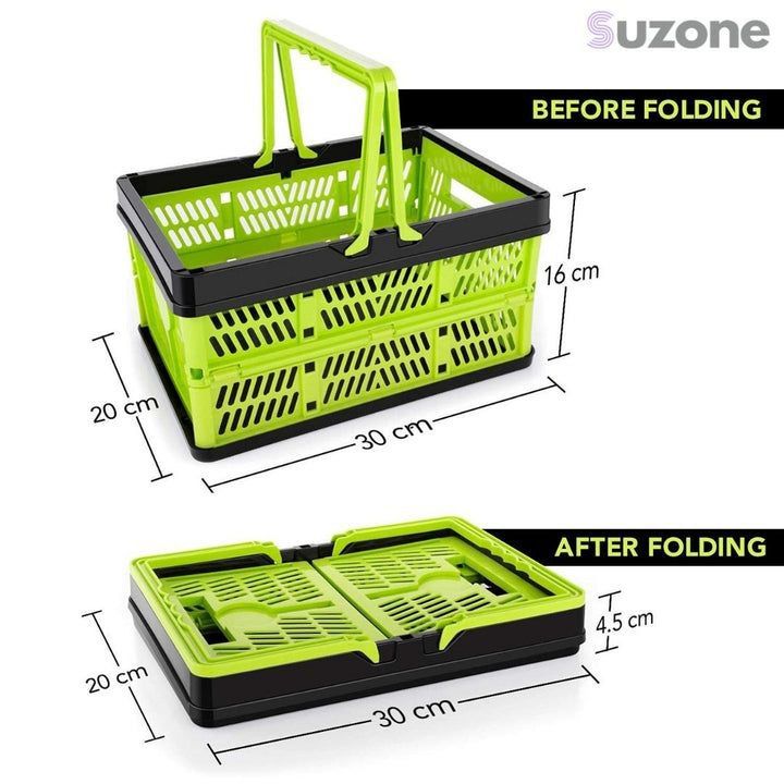 Folding Collapsible Plastic E Storage Crate Box Stackable Ho