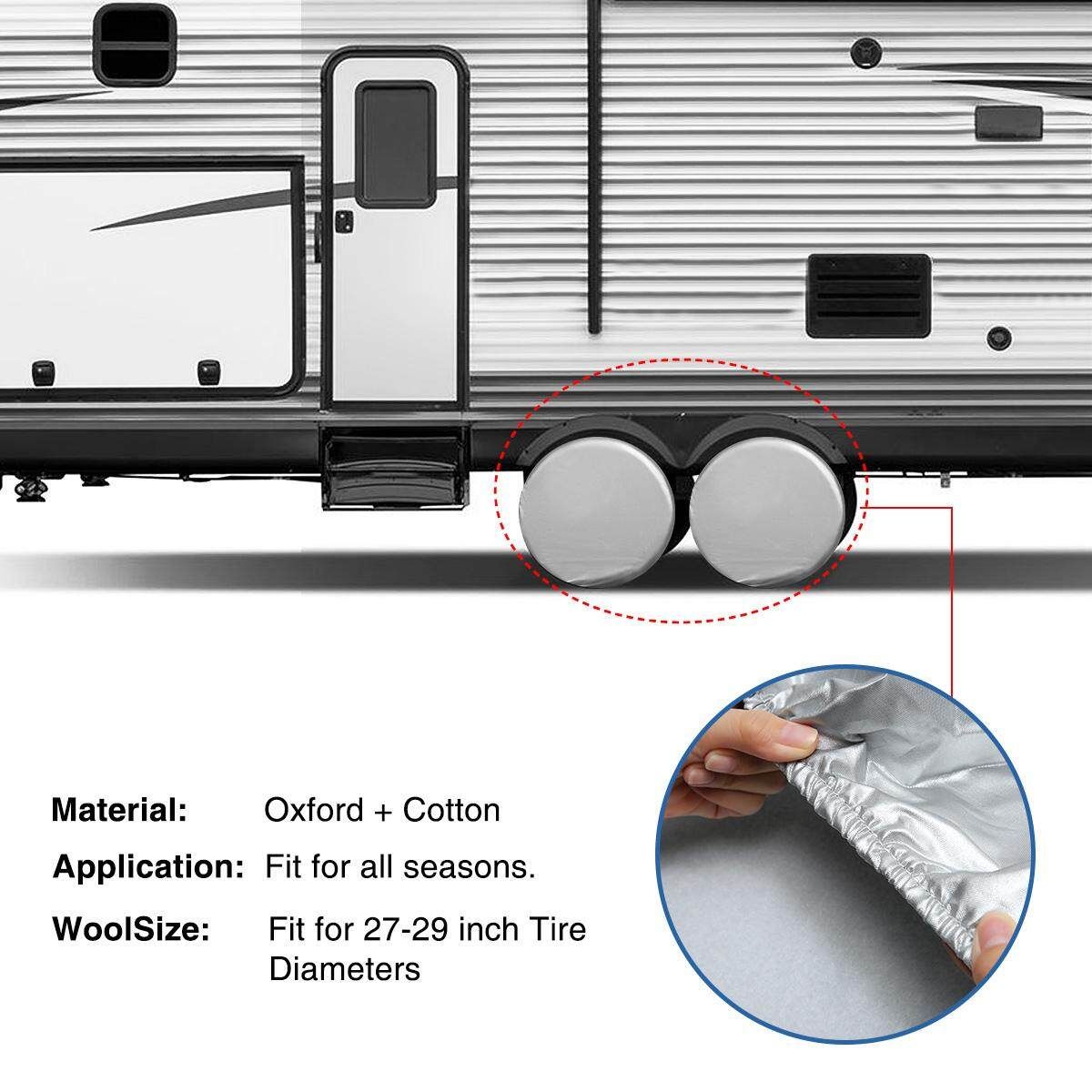 Set Of 4 Heavy Duty Car Tire Cover For RV Truck Trailer Motorhome GTC3Hx2