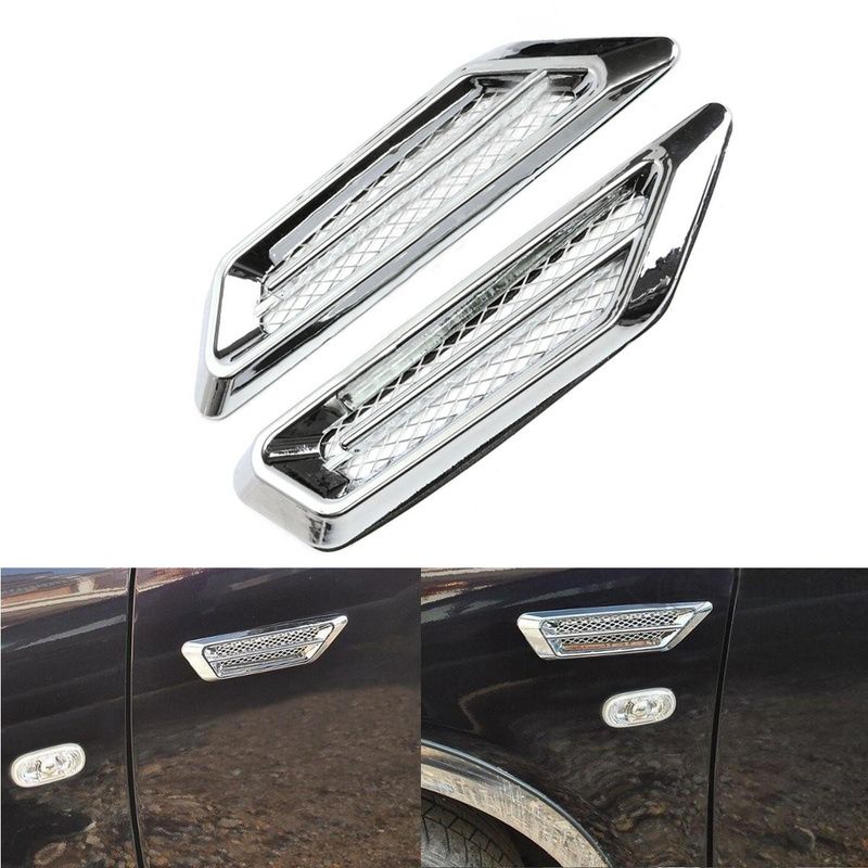 2x Car Side er Vent Cover er Decoration Chrome Side Wing Air Vent Hood Intake er Cover Trim Car Styling Exterior