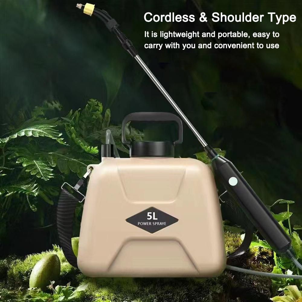 Shoulder Type Electric Gardening Sprinkler Garden Plants Watering Device Flowers Spraying Machine Telescopic Rod Length Adjustable 5L Capacity Multifunctional Agriculture Tool