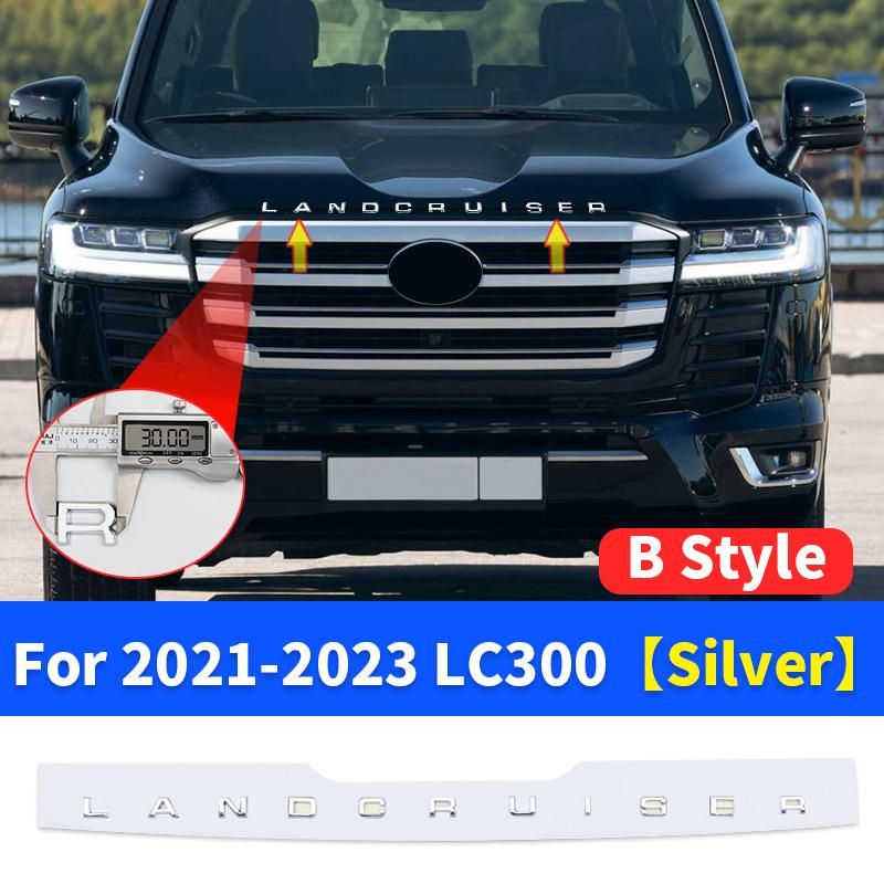 For Toyotad Cruiser 300 LC300 Engine Cover Decorationd Cruiser Logo Modification Accessories FJ300 Cover Letter Sticker
