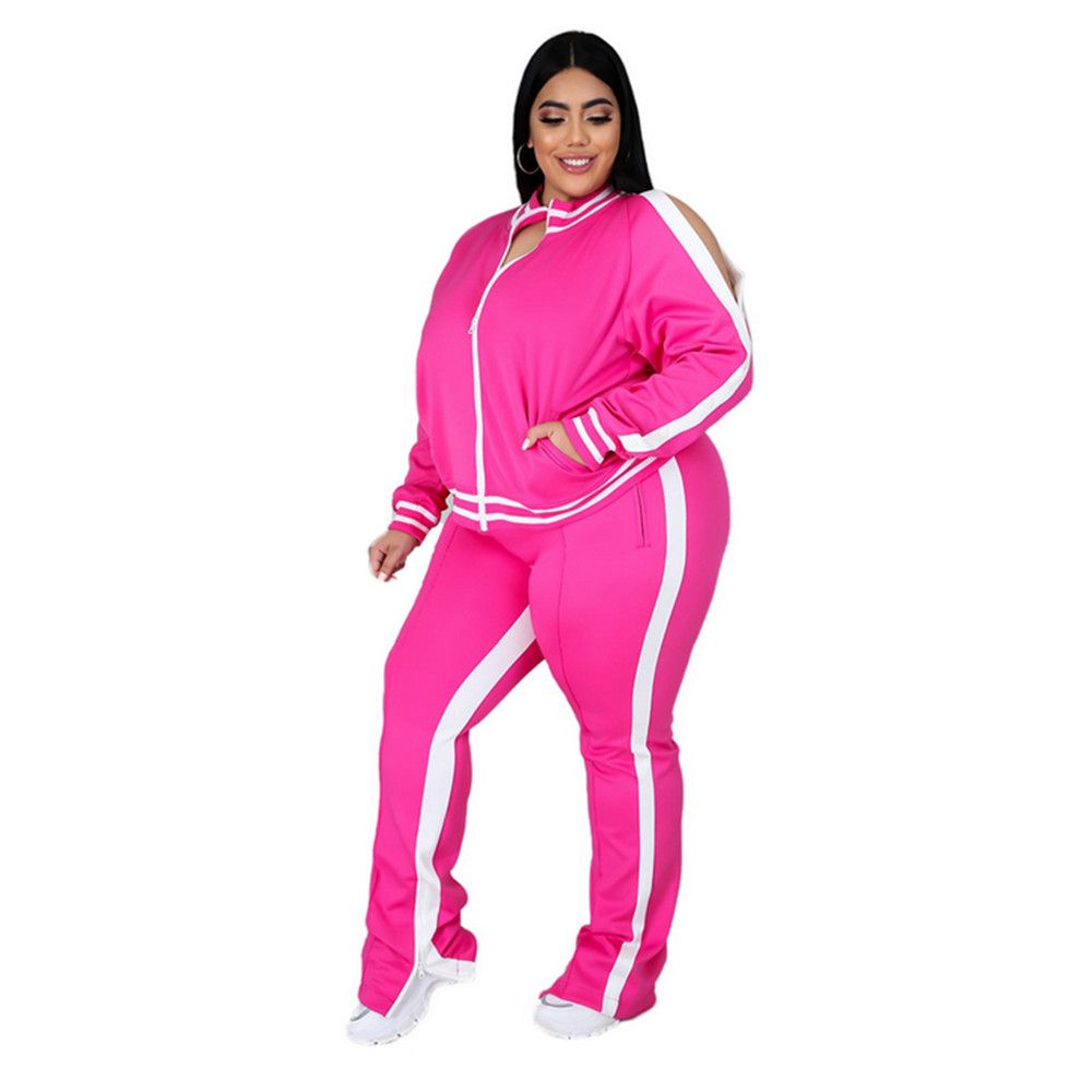 Women Plus Size Clothing 2 Piece Set Long Sleeve Sweatshirt
