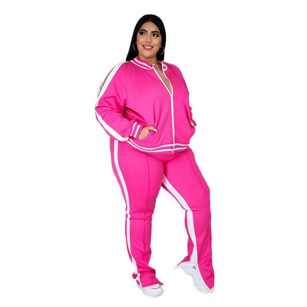 Women Plus Size Clothing 2 Piece Set Long Sleeve Sweatshirt