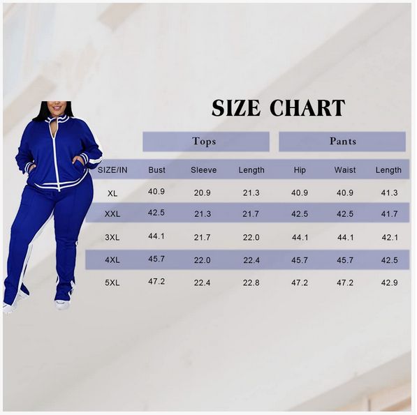 Women Plus Size Clothing 2 Piece Set Long Sleeve Sweatshirt
