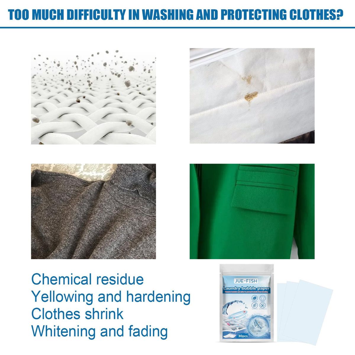 30pcs/pack Laundry Bubble Sheets Cleaning & Stain Removal Household Concentrated