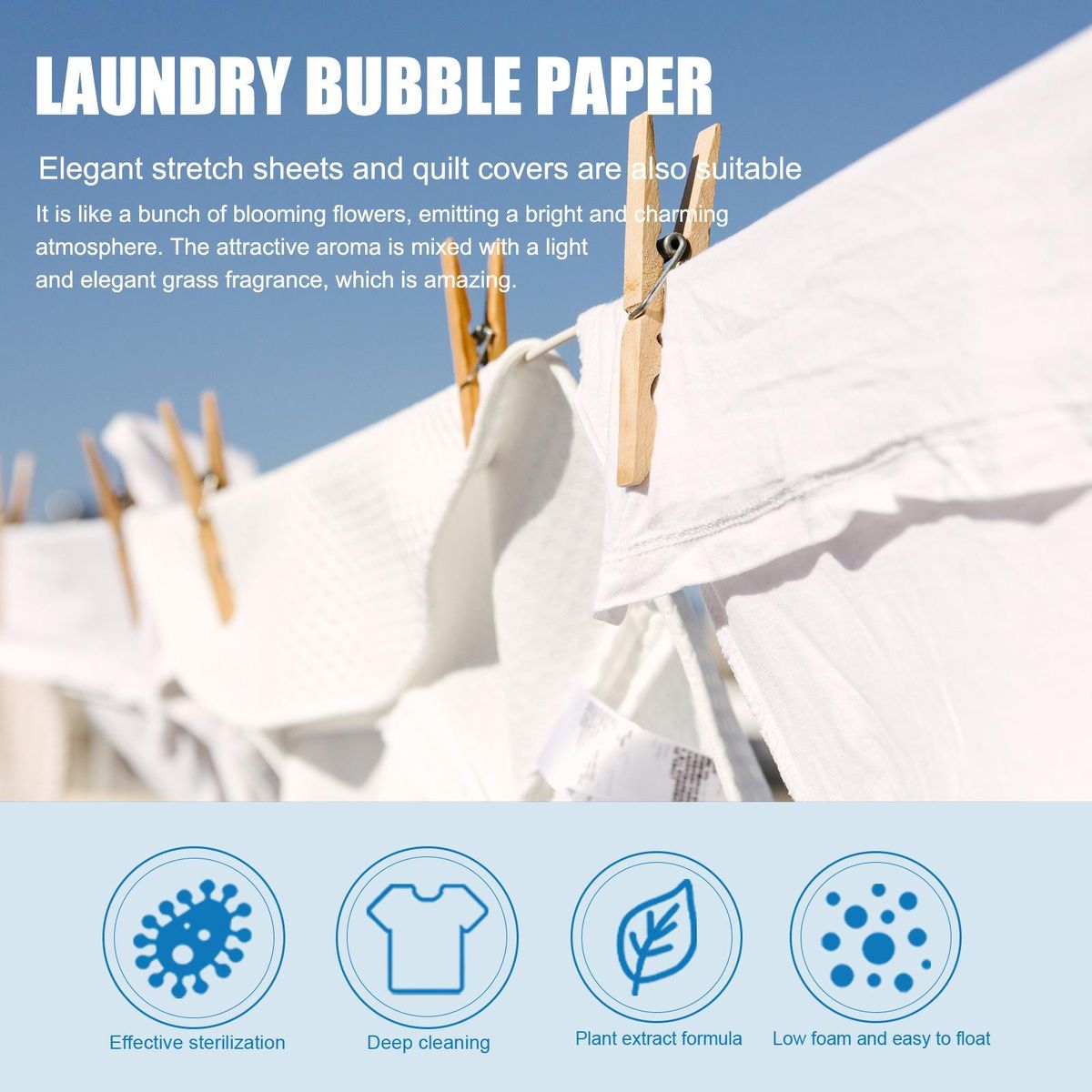 30pcs/pack Laundry Bubble Sheets Cleaning & Stain Removal Household Concentrated
