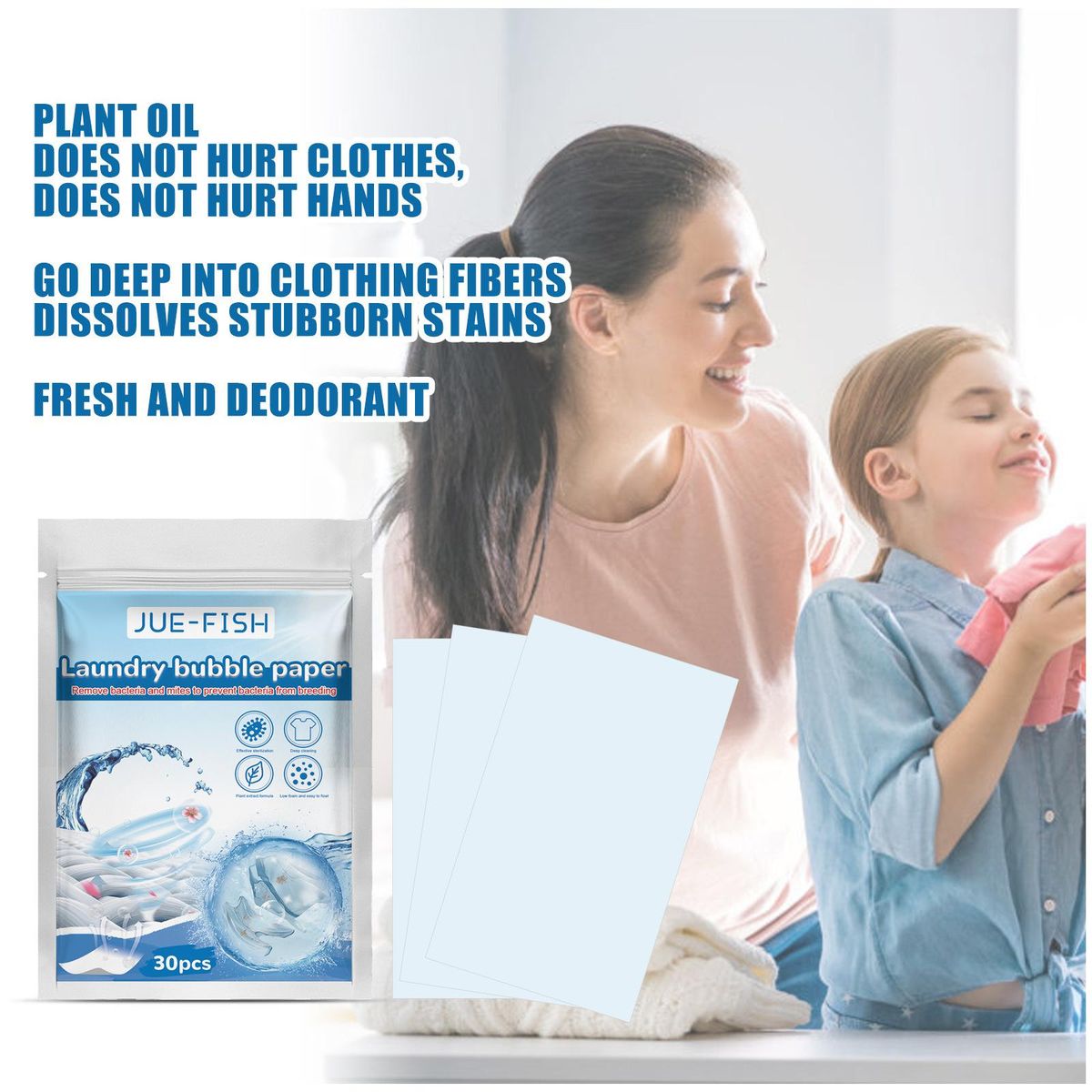 30pcs/pack Laundry Bubble Sheets Cleaning & Stain Removal Household Concentrated